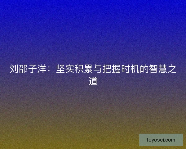 刘邵子洋：坚实积累与把握时机的智慧之道